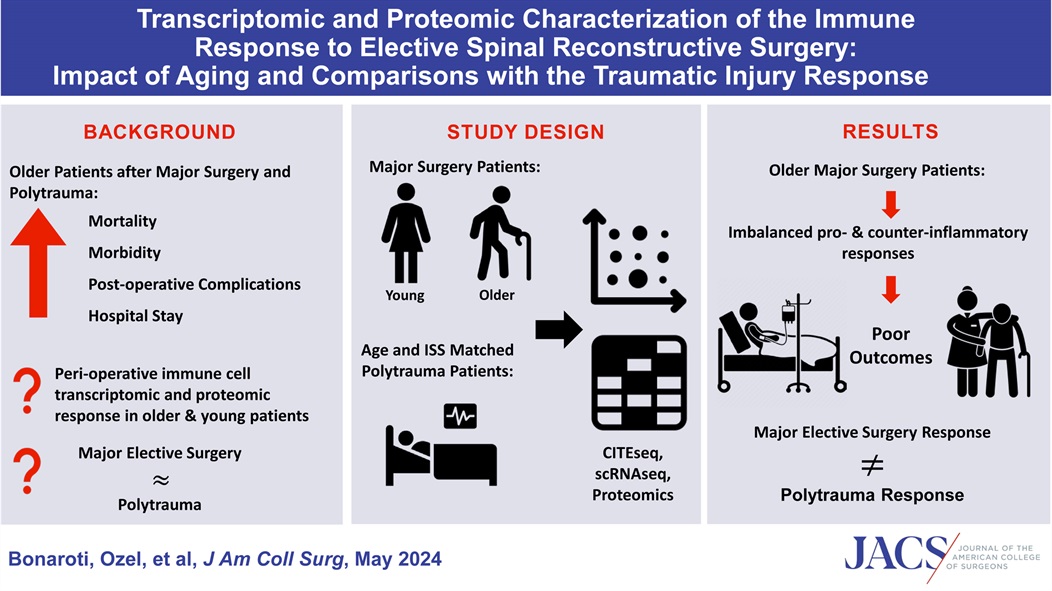 Transcriptomic and Proteomic Characterization of the Immune Response to Elective Spinal Reconstructive Surgery -Impact of Aging and Comparison with Traumatic Injury Response